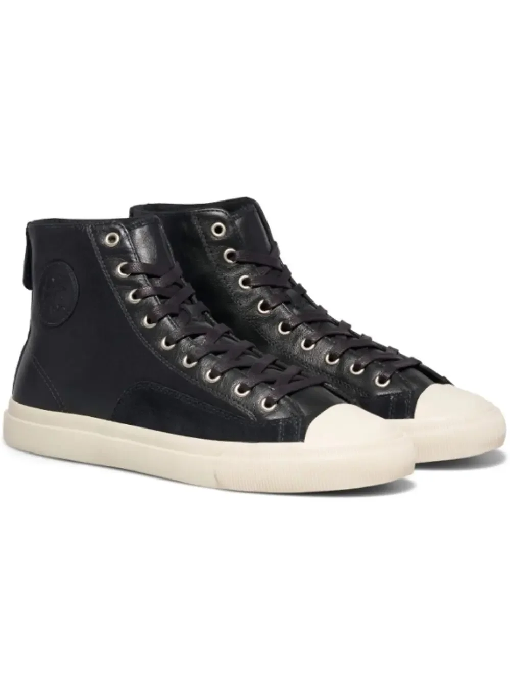 P.F. Flyers Black Sea Salt All-American High-Top Luxe Sneakers Size M 11 W 12.5 - Picture 1 of 12